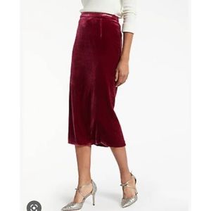 Boden NWT Burgundy/Wine Velvet Skirt size 10R